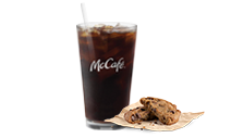 flavored iced latte with cookie